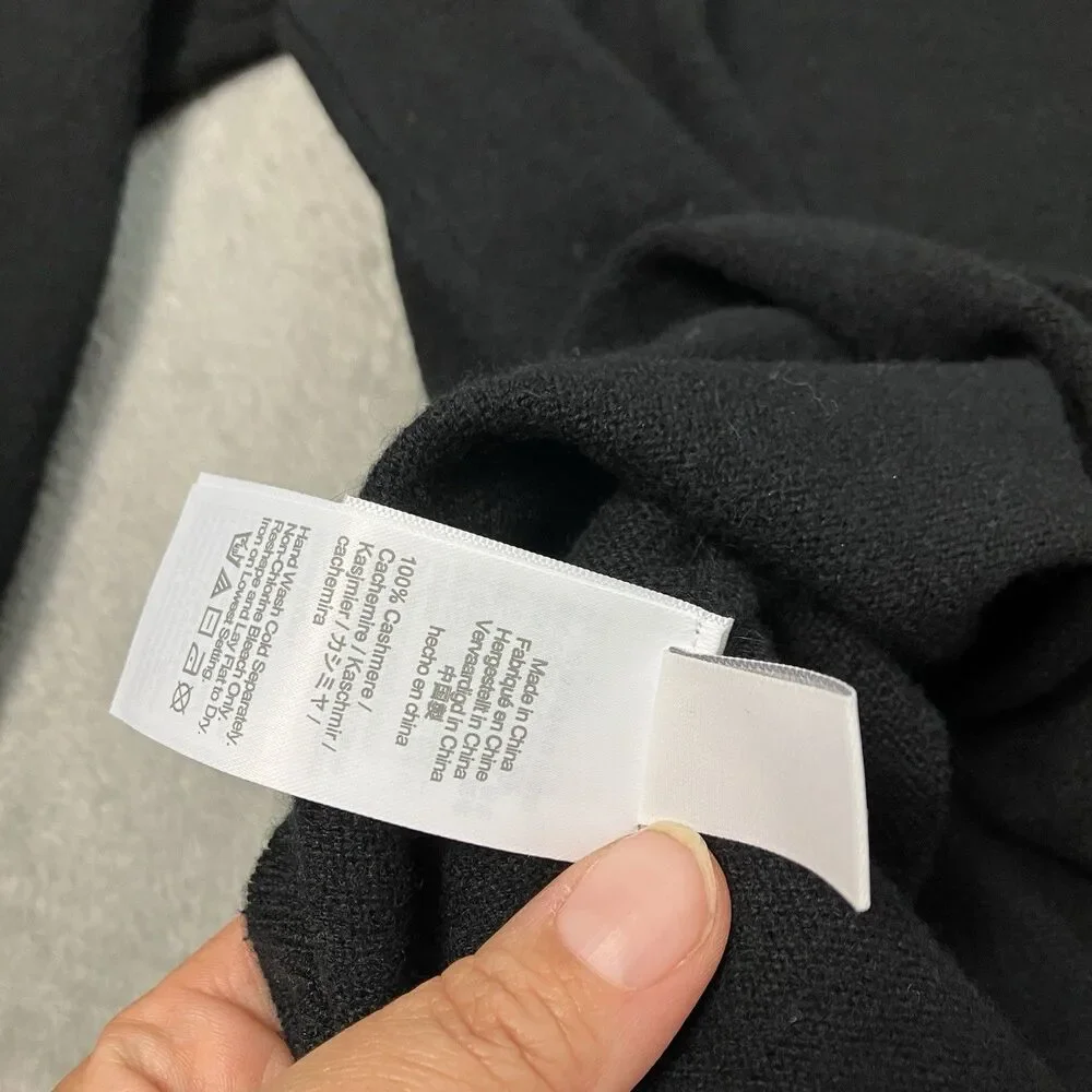 J.Crew‎ Mens XL 100% Cashmere Crewneck Sweater Black Long Sleeve NWT Read